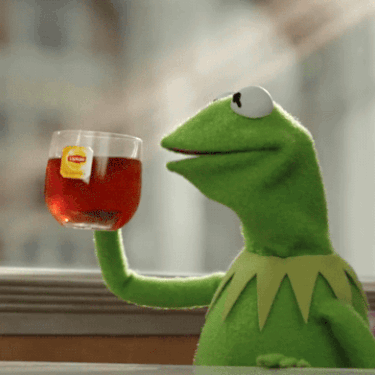 Kermit Frog Sipping Tea