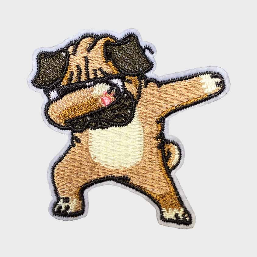 Dabbing Pug Iron-On Patch