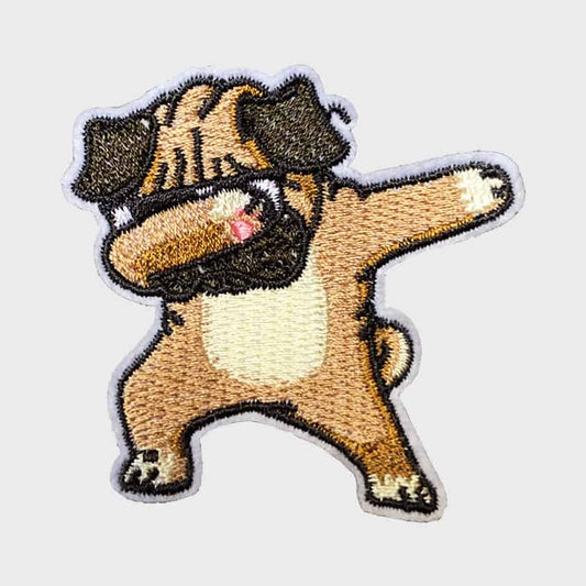Dabbing Pug Iron-On Patch
