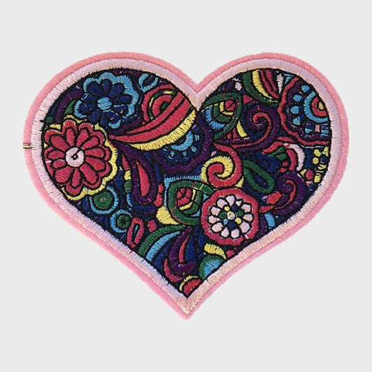 Flower Heart Iron-On Patch
