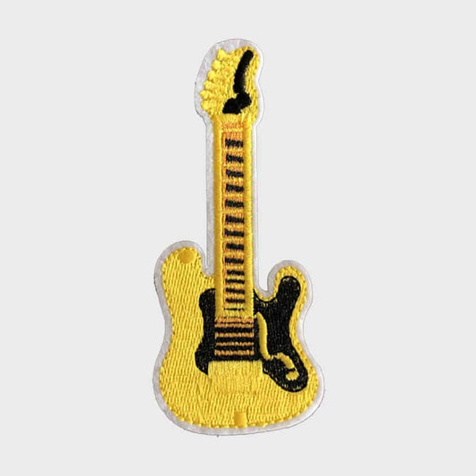 Yellow Guitar Iron-On Patch
