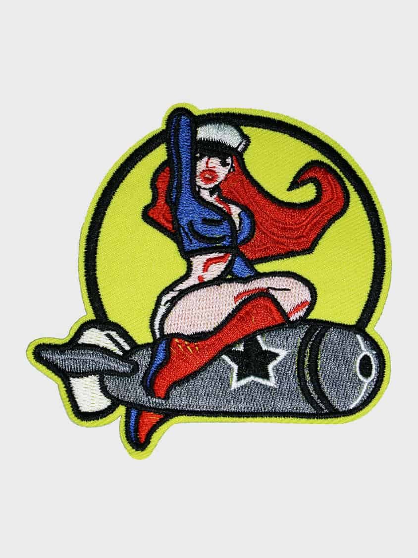 Pin-up Rocket iron-on patch