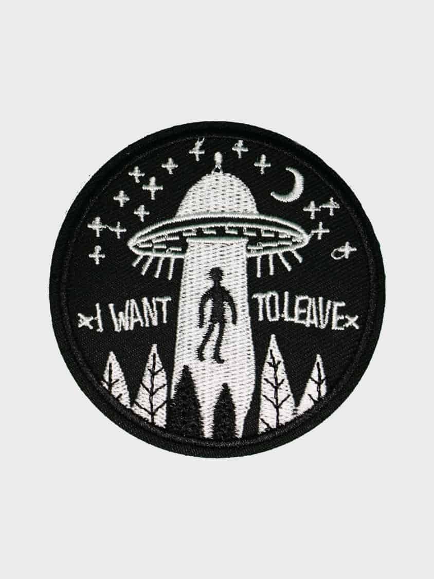UFO I iron-on patch