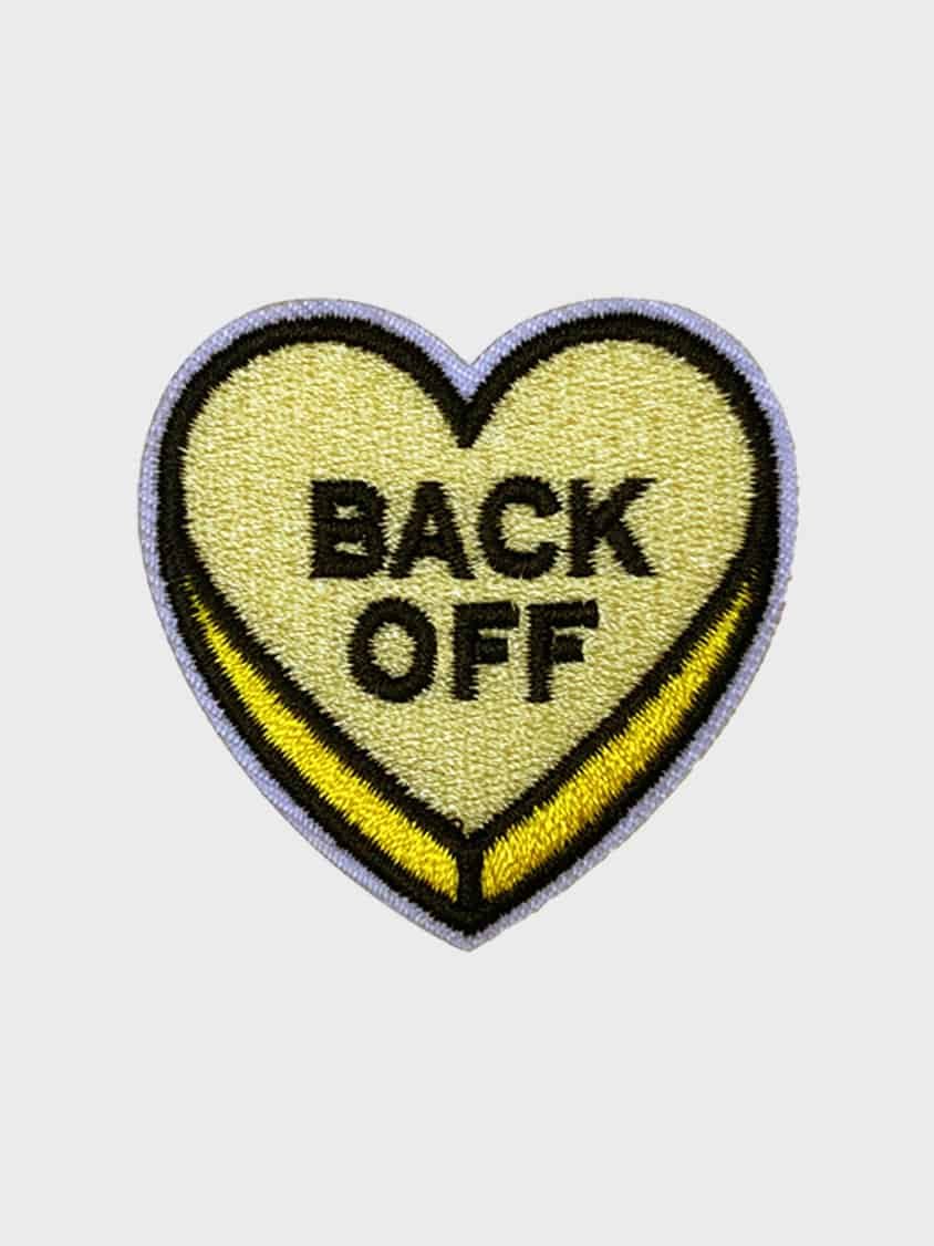 Back Off iron-on patch