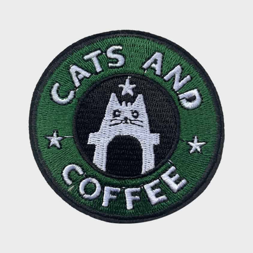 Cats & Coffee iron-on patch