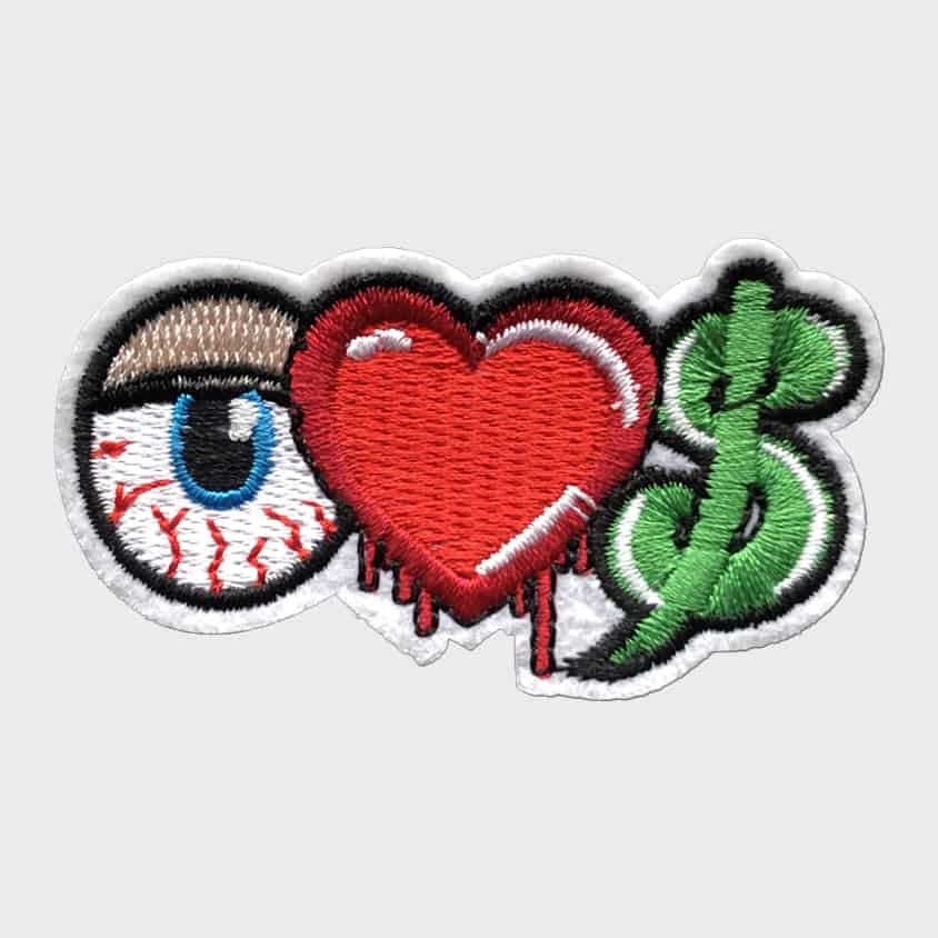 Eye Love Money iron-on patch