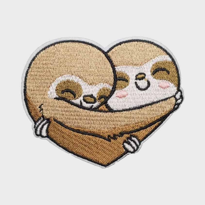 Hugging Sloth iron-on patch