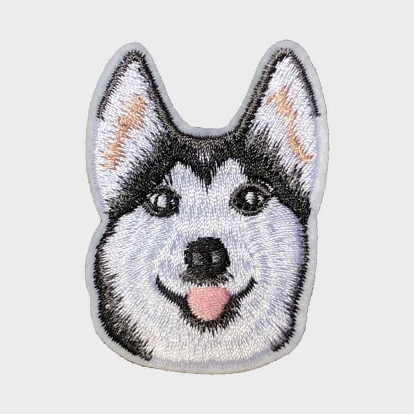 Husky iron-on patch