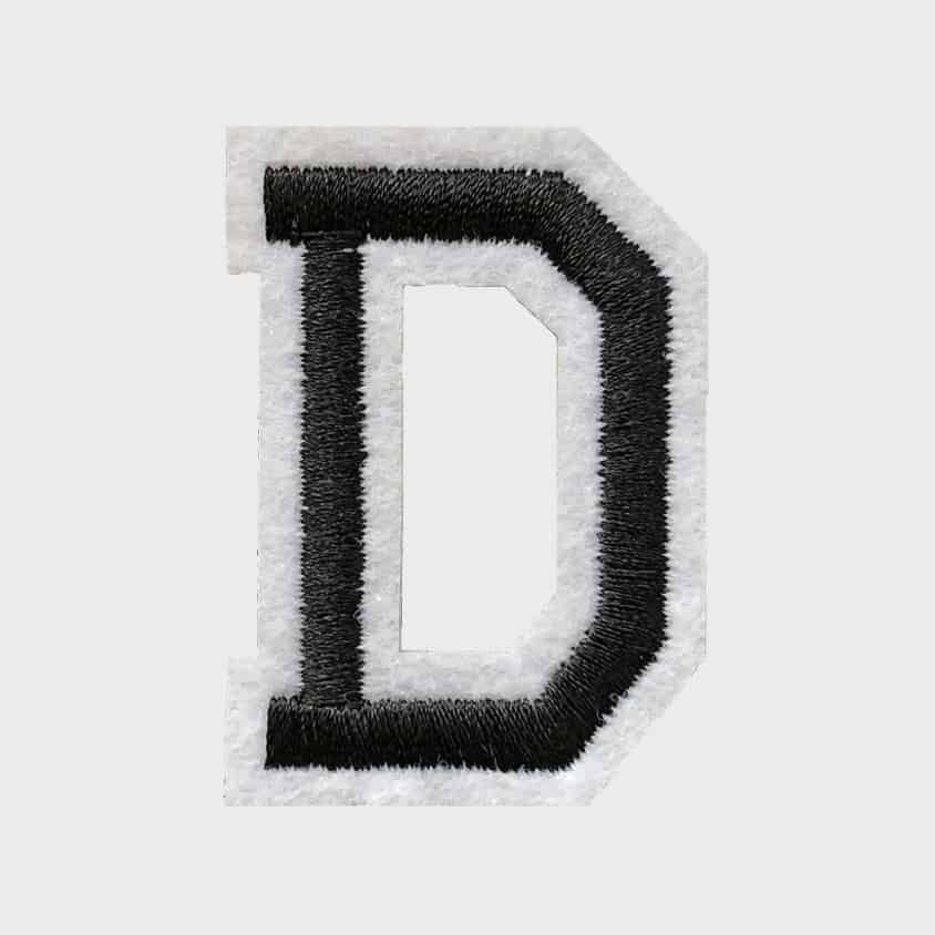 Letter D iron-on patch