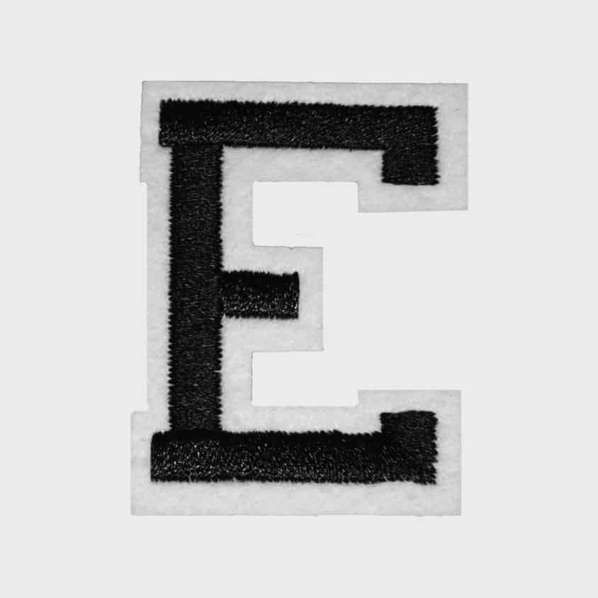 Letter E iron-on patch