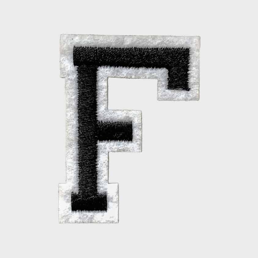 Letter F iron-on patch