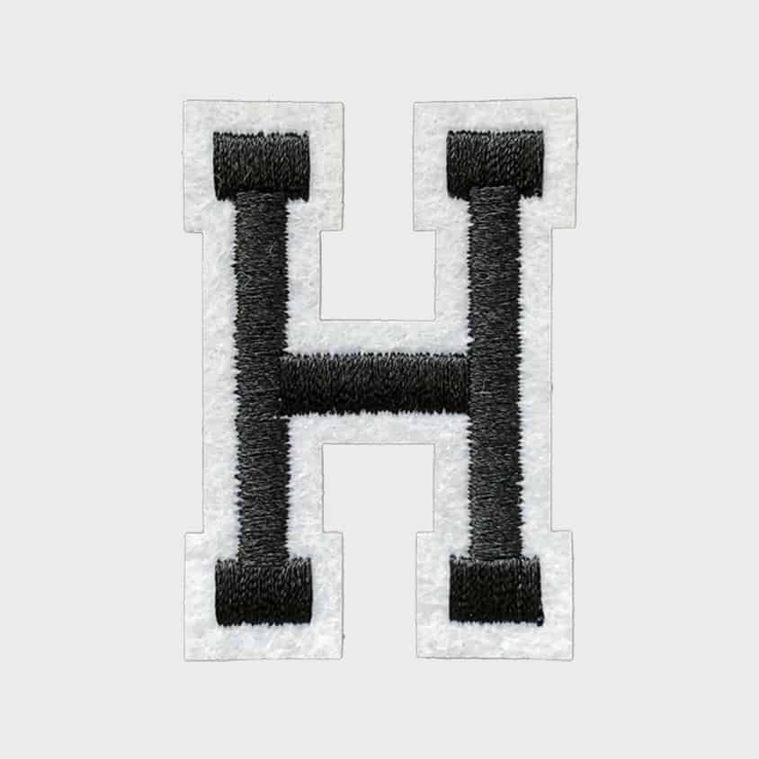 Letter H iron-on patch