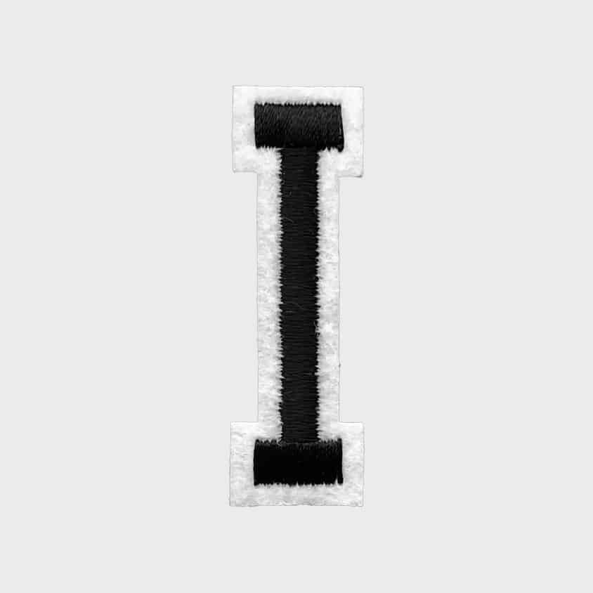 Letter I iron-on patch