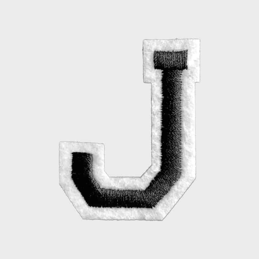 Letter J iron-on patch