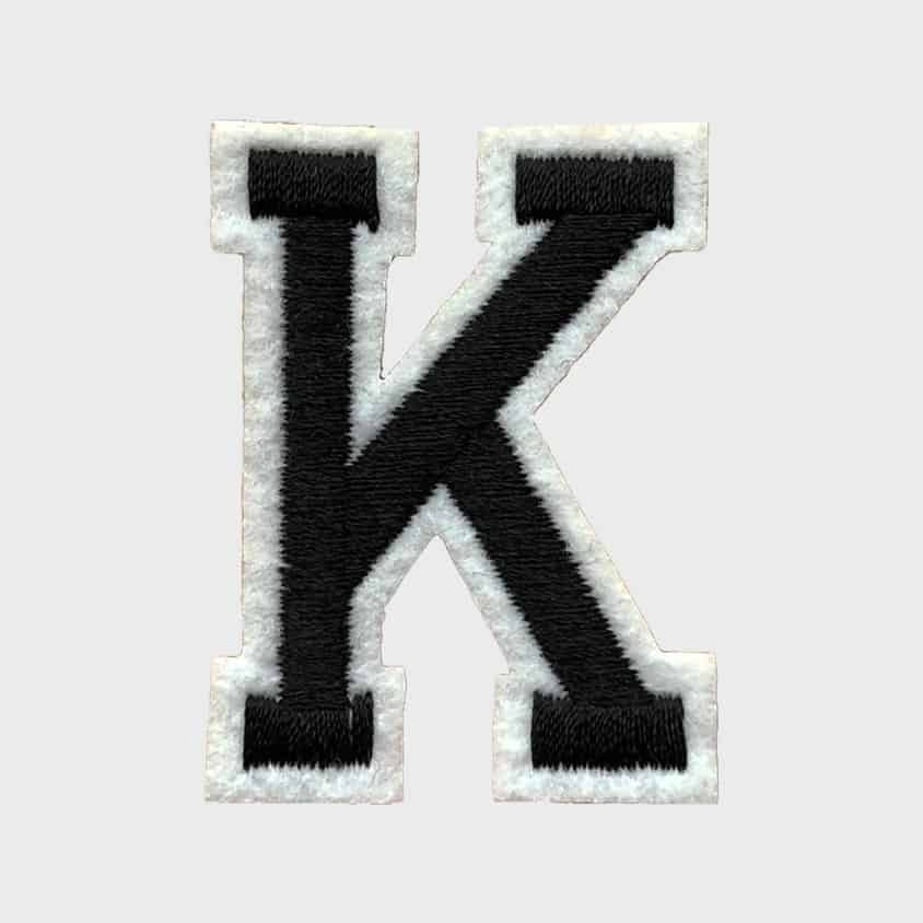 Letter K iron-on patch