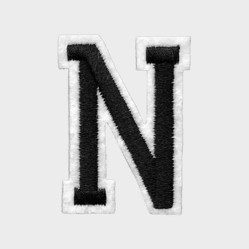 Letter N iron-on patch