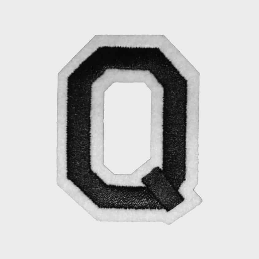 Letter Q iron-on patch