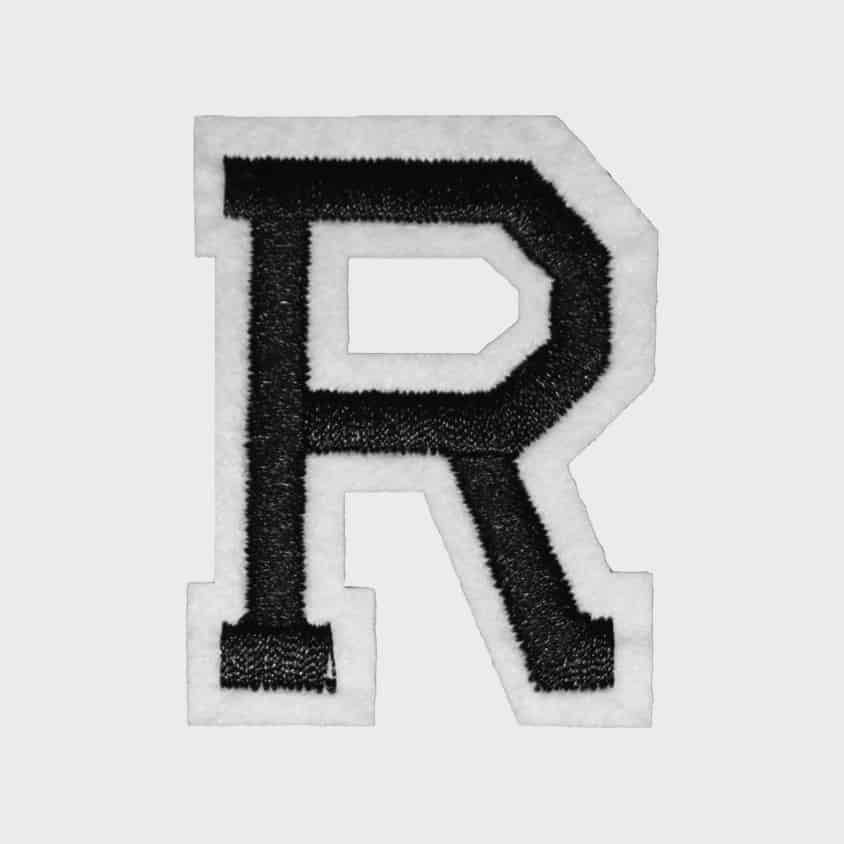 Letter R iron-on patch