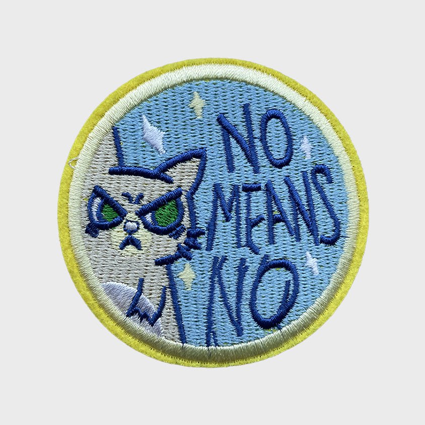 No Means No iron-on patch