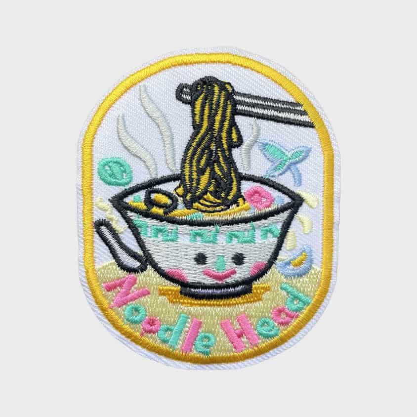 Noodle Head iron-on patch