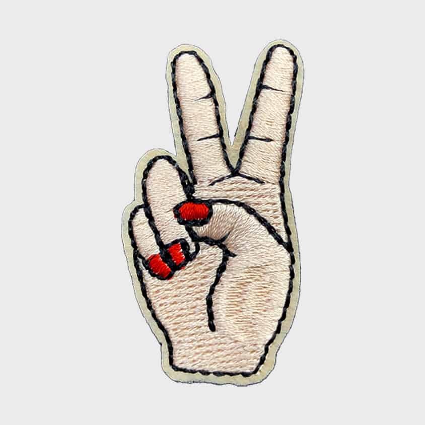 Peace Out iron-on patch