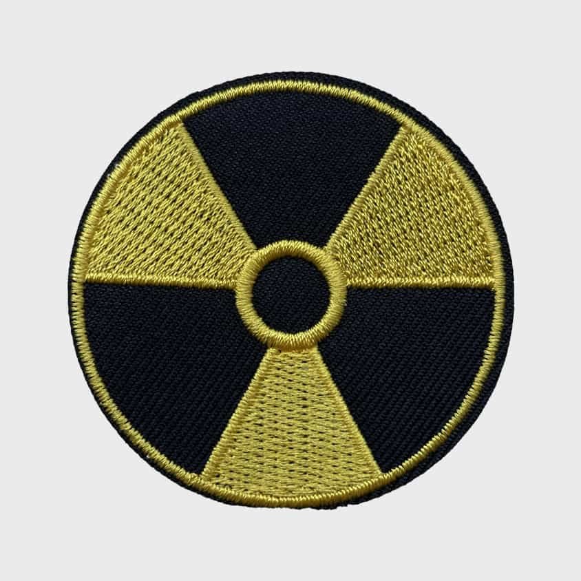 Radioactive iron-on patch