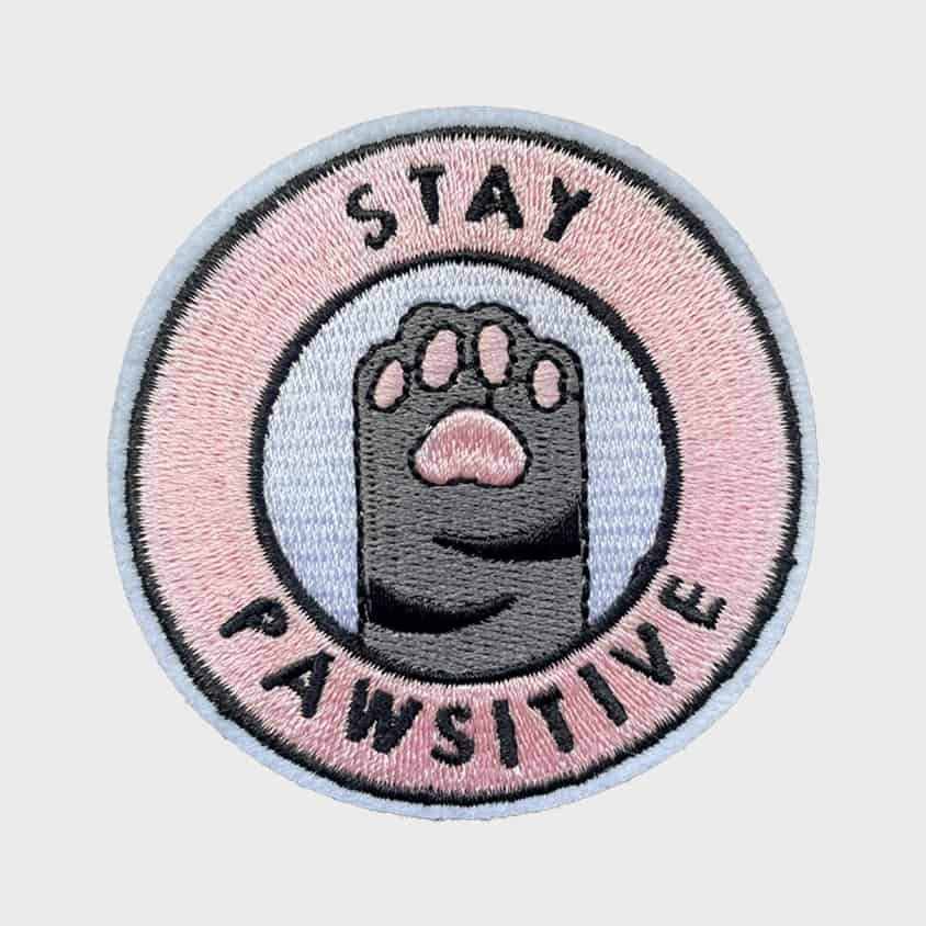 Stay Pawsitive iron-on patch