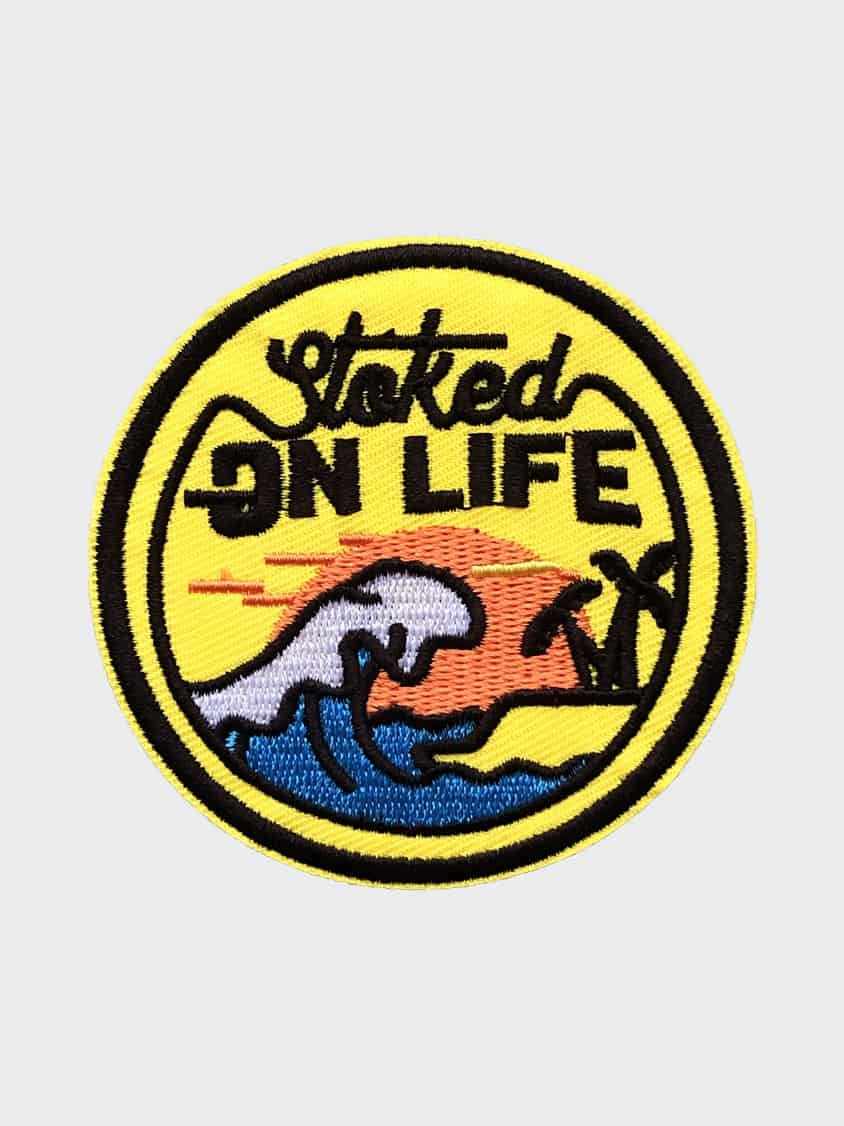 Stoked On Life iron-on patch