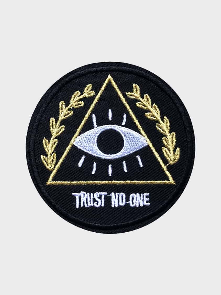 Trust No One iron-on patch