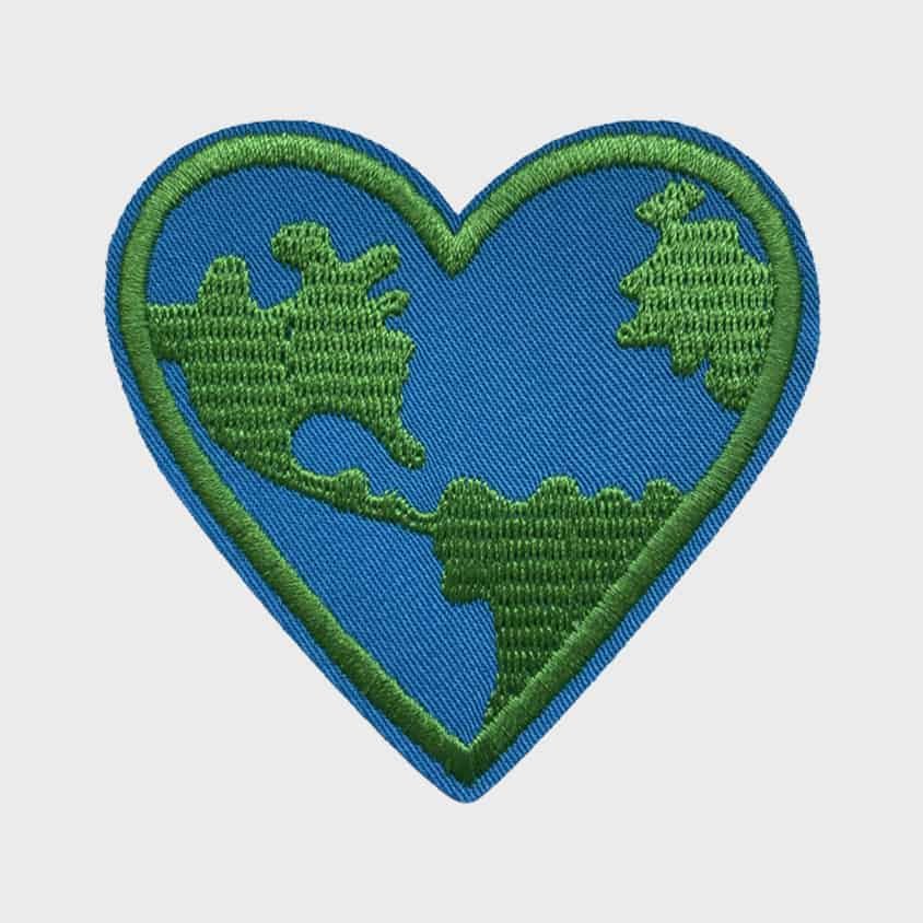 World Heart iron-on patch