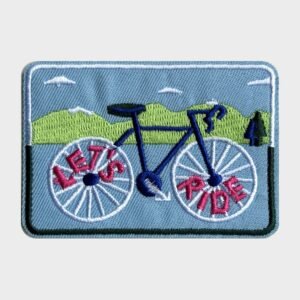 Let's Ride bicycle iron-on patch