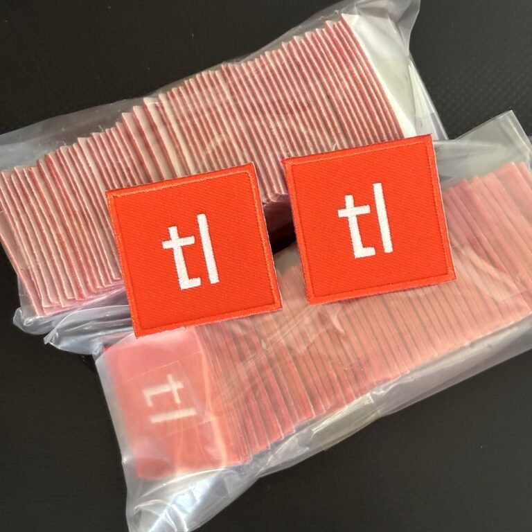 Bags of finished Techleap patches ready to ship