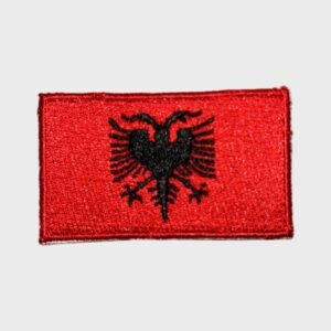 Albanian flag iron-on patch