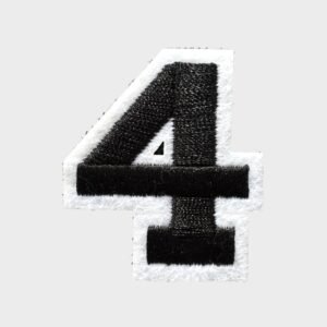 Number 4 iron-on patch