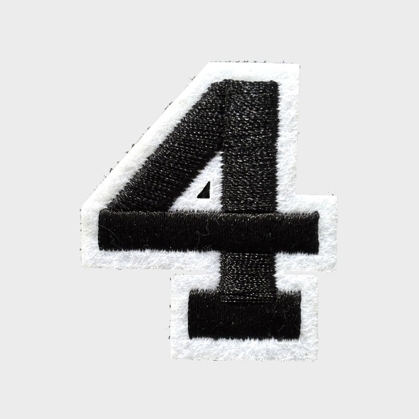 Number 4 iron-on patch