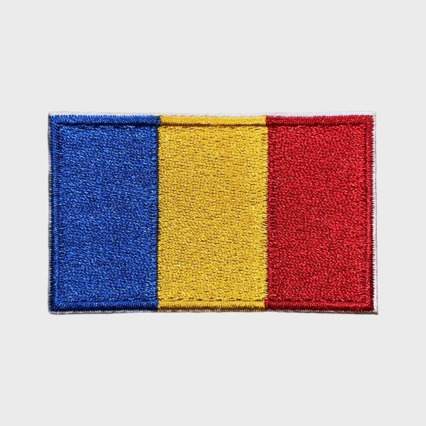 Romanian flag iron-on patch