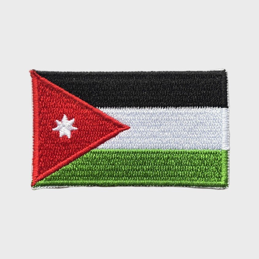 Jordanian flag iron-on patch