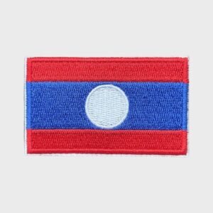 Laotian flag iron-on patch