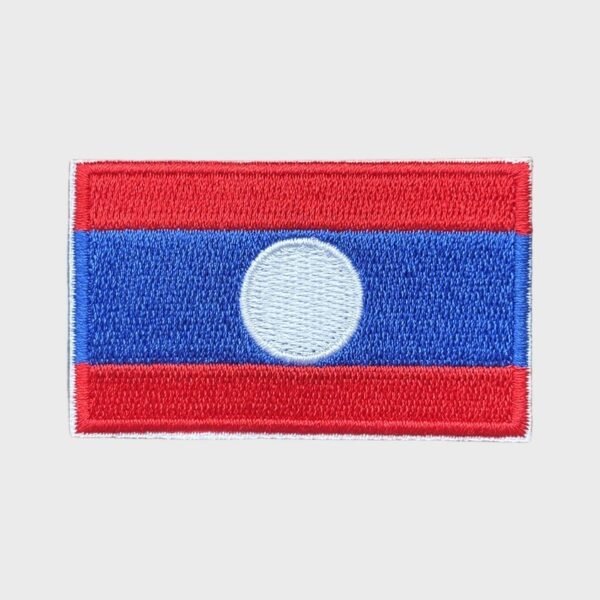 Laotian flag iron-on patch